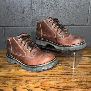 Vintage Y2K Caterpillar CAT Chunky Work Boots Brown Leather Women’s 9.5